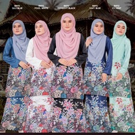 [LUVLA] Baju Kurung Moden BATIK BAYU (satin jacquard, Batik Malaysia, XS-5XL)