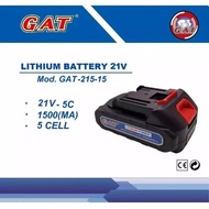 GAT Baterai KOTAK Litium Li-Ion 21V 5C 1500 MA 5 CELL / Volt Battery Electric Cordless Rechargeable 