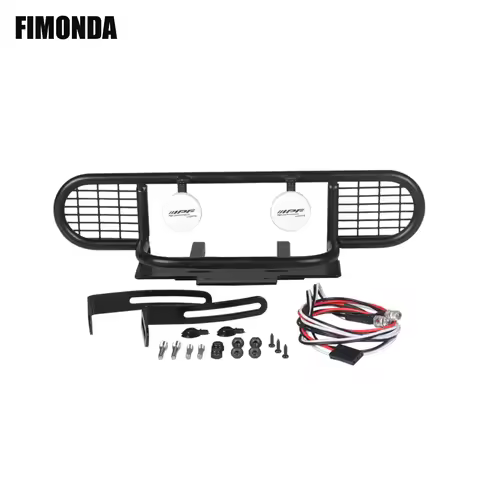 Metal Camel Trophy Front Bumper with Led Light for 1/10 RC Crawler Car TRX4 RC4WD D90 D110 Defender 