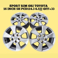 Ori Toyota Sport Rim 16 INCH 5H PCD114.3 6.5JJ OFF+33 For Alphard Harrier Estima Mark-X Camry