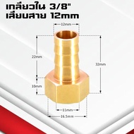 ข้อต่อทองเหลืองเกลียวในเสียบสาย  ข้อต่อตรงหางปลาไหลทองเหลือง เกลียวในทองเหลือง1-6หุน/6-19มิล