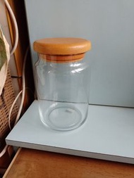 木蓋玻璃儲物罐（13x21cm）