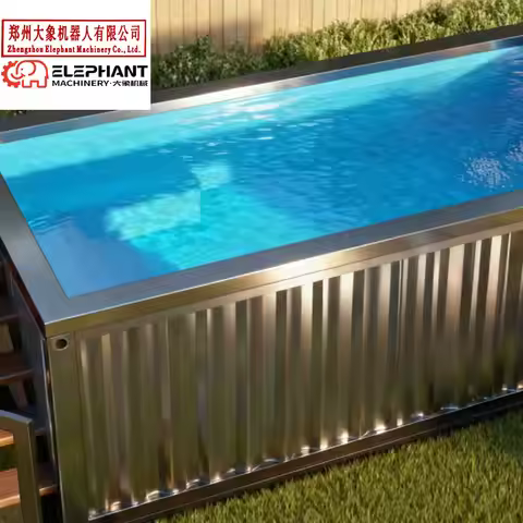 Luxury Prefab 16ft 20ft Customized Color Family Size Solar Heated China Stock tank Container Swim Po