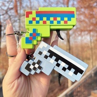 Minecraft Flint Pistol Can Light Spark Keychain Creative Game Peripheral Toy Boy Schoolbag Small Pen