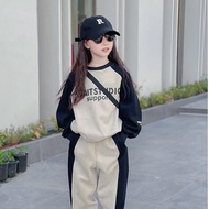 YADOU ชุดวอร์มของเด็กผู้หญิง2025เซ็ตเสื้อมีฮู้ดแฟชั่นฤดูใบไม้ร่วงใหม่สำหรับเด็ก