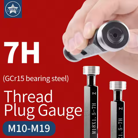 1PCS 7H M10-M19 Steel Metric Fine Thread Plug Gauge High Quality Wholesale Measure Tool X0.35/0.5/0.