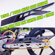 YAMAHA Y16ZR Y15ZR V1 V2 HALF CHAIN CASE CARBON FOR SWING ARM CNC ALLOY + BRACKET Y15 RANTAI COVER H