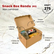 R3 Snack Box Brown Kraft Lace Cake Box 14.5X10.5X7 Cm ||
