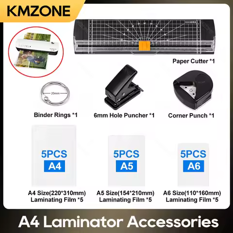 For Portable Mini A4 Photo Laminator Accessories Binder Ring 6mm Hole&Corner Punch Paper Cutter A4 A