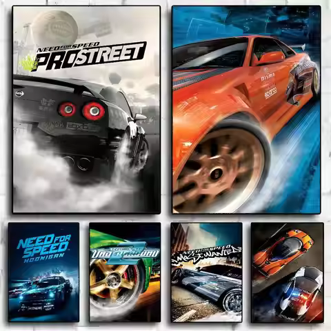Rally Need For Speed DIY Sticky Poster Vintage Room Bar Cafe Decor Home Decor