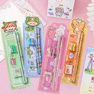 5 In 1 Cute Stationery Set Kids Student Pencil Ruler Study Writing Supplies Doorgift Goodies Bag