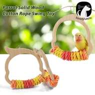 [LSMILE] Parrot Swing Animal Shape Birds Swing Cotton Rope Wrapped Birds Playground Birdcage Swing f
