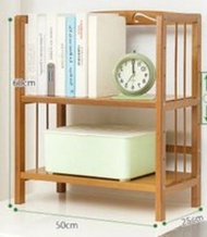 簡易實木書架置物架(升級款-二層50cm)可調節層板