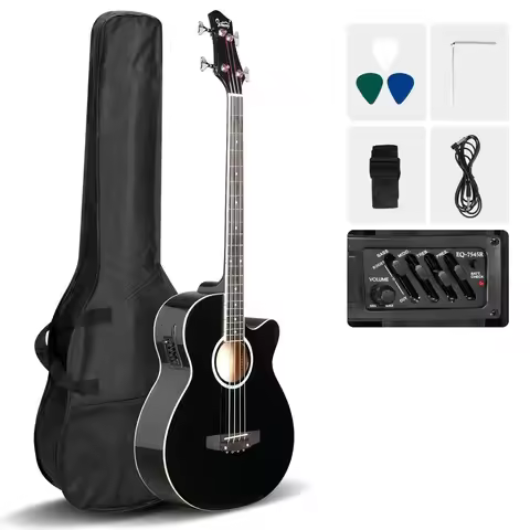 4 String EQ Acoustic Bass Guitar Rosewood Fingerboard With Bag