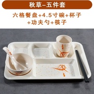 Commercial Grade Melamine Rectangular Dinner Plate Compartmentalized Fast Food Plate School Cafeteri