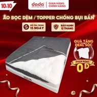 Áo bọc nệm topper 2 mặt DADA ga bọc đệm thun lạnh có khóa kéo nhiều kích thước
