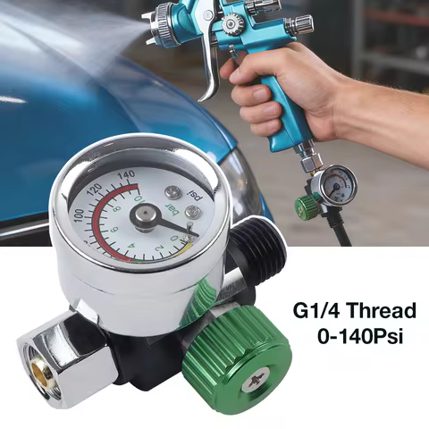 0-140 PSI Spray Paint Gun Air Pressure Regulator, G1/4 Thread, Pneumatic Tool, Precisely Spray Gun R