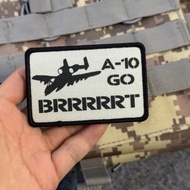 A-10 Go Brrrt Warthog Patch Tactical Morale Badge Printed Hook & Loop Patches Backpack Sticker