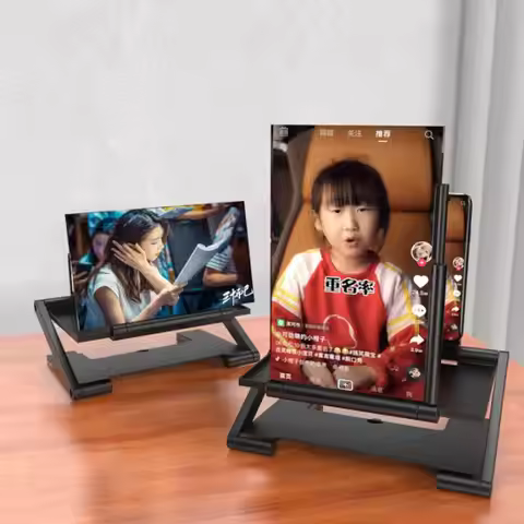 3D HD Phone Screen Amplifier Projector, Foldable Stand for Movies Videos Games, Compatible with All 