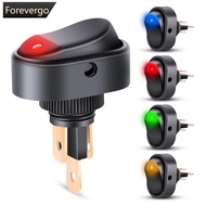 FOREVERGO 5Pcs Car Toggle Switch Oval Rocker Switch 3 Pin LED Lighted On Off for Automative RV Marin