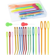 FIVEIZERO 19 Pcs Yarn Needles Set, Assorted Yarn Needles Bent Tapestry Needle Weaving Needle Darning