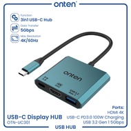 ONTEN 3in1 Type-C to HDMI Hub USB3.2 PD Charging Adapter OTN-UC301