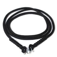 Amulet Chain Black Rope Braided Lanyard Black Pure Black Black Hand-woven Ring Neck Elastic Anti-dro