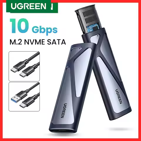 UGREEN M.2 NVMe SSD Enclosure Dual Protocol NVMe SATA to USB 3.1 Gen2 10 Gbps NVMe PCI-E M.2 SSD Cas