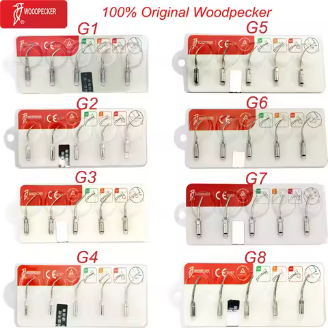 Original Woodpecker Dental Scaler Tips Ultrasonic Scaling Tip G1 G2 G3 G4 G5 G6 G7 G8 Fit For EMS UD