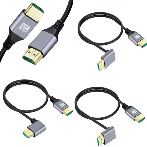 0.5m 1m 8K HDMI 2.1V Male to Male Cable Cord Left Right UP Down Angle 8K HDMI cable for HD TV Laptop