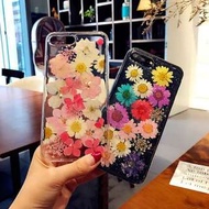 韓國真花永生花桃花雛菊IPHONE手機電話膠殼 IPHONE6 7 8 X PLUS