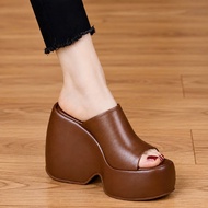Women's High Quality Leather Wedges Sandals, Elegant and Comfortable, Size 35-39 tm