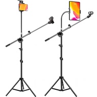 Boom Mic stand ，6 in 1 Microphone Stand Floor with Phone Holder Mic Boom Stand Tripod Adjustable ， P