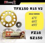 SPROCKET CHAIN SET  YAMAHA TFX150 - R15 V2 / FZ16