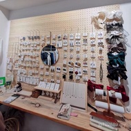 Partition Hole Board Wall-Mounted Boutique Display Stand Solid Wood Shelf Earring Stand Wall Jewelry