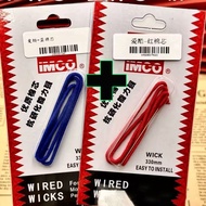 IMCO Brand Lighter Cotton Wick with Long Needle 33cm *Φ 2.3mm Wholesale Pack Red and Blue Colors Ea