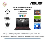 Asus TUF A16 FA607N-UQRL788WS 16" FHD+ 144Hz Gaming Laptop ( R7 170, 8GB, 512GB SSD, RTX4050 6GB, W1