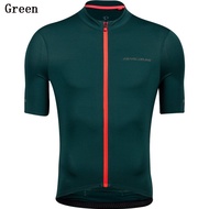 PI Men Cycling Jersey Outdoor Mountain Off Road Bicycle Green Short Sleeve Crew Neck Racing Sportswear