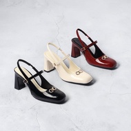 Women's 7cm High Heel Slingback Shoes with Pixie Buckle H459