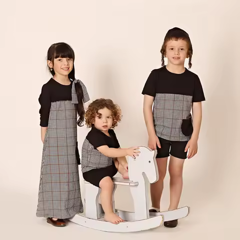 AA-Girls Long Sleeve Maxi Dress Round Neck Big Girl Clothes Children Clothing Girl Cotton Dress Ruff