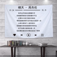 ✷◑✺Jay Chou lyrics background cloth ins student dormitory bedside girl bedroom decoration music wall customization