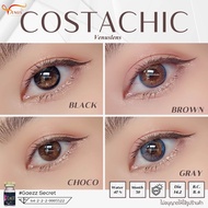 คอนแทคเลนส์ COSTA CHIC : Brown - Gray - Black - Choco / ยี่ห้อ Gaezz Secret ( ค่าสายตาปกติ - 1000 )