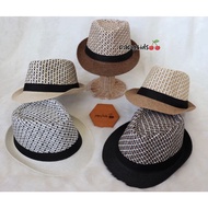 F15 Abstract Motif Fedora Hat / Imported Fedora / Mat Fedora Hat