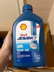 น้ำมันเครื่อง รถจักรยานยนต์ Shell advance ax7 4T 10w-40 10w-30 และ ax5 15w-40 ขนาด 1 ลิตรและ 0.8 ลิต