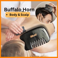 iMust 100% Buffalo Horn Guasha Comb For Body & Scalp Sikat Guasha Tanduk Kerbau Untuk Badan & Kepala