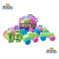 Mr Block 57pcs Educational Toys for Children's Building Blocks in Bright Pastel Colors, Large Blocks