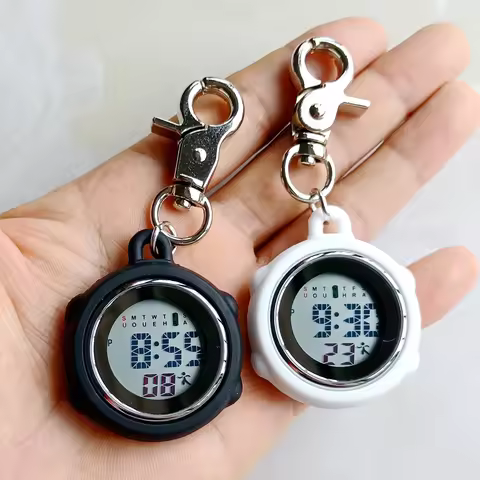 Multifunctional Electronic Digital Pocket Watches Unisex Women Mens Nurse Doctor Hanging Carabiner K