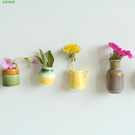 ECHOX Vase Fridge Magnets, Small Decorative Mini Ceramic Vase, Creative Handmade Unique Vase Refrige