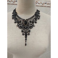 Gothic lace necklace Halloween pendant necklace