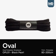 MR Shoelaces OPL01 Black 7mm Oval Polyester ShoeTALI - Length 80cm 90cm 100cm 120cm 130cm 150cm 180c